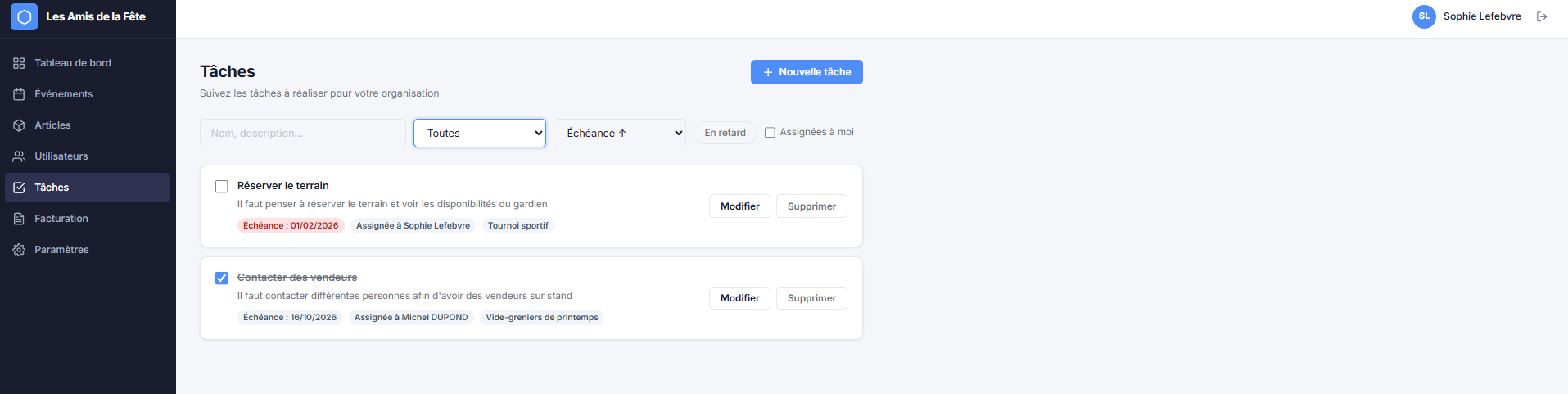 Suivi en temps réel de vos tâches à faire et de vos délais